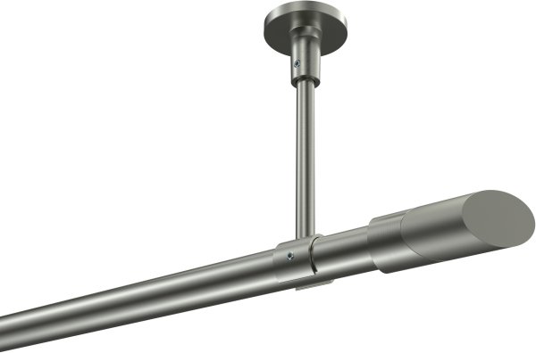 Gardinenstange Edelstahl-Optik 20 mm Ø SONETTE - Verano (ohne Ringe) 420 cm (3 x 140 cm)