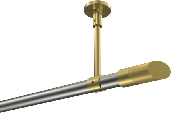 Gardinenstange Edelstahl-Optik / Messing-Optik 20 mm Ø SONETTE - Verano (ohne Ringe) 100 cm