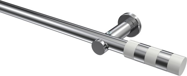 Gardinenstange Metall 20 mm Ø PLATON - Mavell Chrom (ohne Ringe) 100 cm
