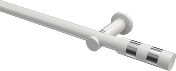 Gardinenstange Metall 20 mm Ø PLATON - Mavell Weiß (ohne Ringe) 100 cm