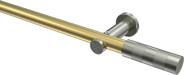 Gardinenstange Messing-Optik / Edelstahl-Optik 20 mm Ø PLATON - Mavell (ohne Ringe) 100 cm