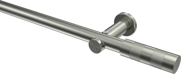Gardinenstange Edelstahl-Optik 20 mm Ø PLATON - Mavell (ohne Ringe) 100 cm