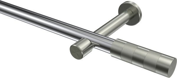 Gardinenstange Metall 20 mm Ø PRESTIGE - Mavell Chrom / Edelstahl-Optik (ohne Ringe) 100 cm