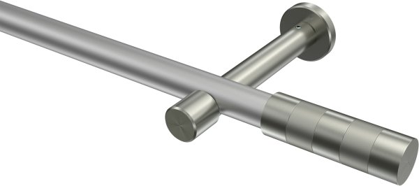 Gardinenstange Metall 20 mm Ø PRESTIGE - Mavell Silbergrau / Edelstahl-Optik (ohne Ringe) 100 cm