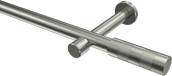 Gardinenstange Edelstahl-Optik 20 mm Ø PRESTIGE - Mavell (ohne Ringe) 100 cm