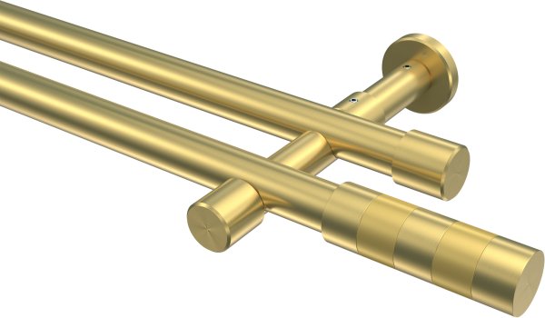 Gardinenstange Messing-Optik 20 mm Ø 2-läufig PRESTIGE - Mavell (ohne Ringe) 100 cm