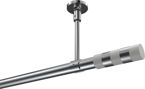 Gardinenstange Metall 20 mm Ø SONETTE - Mavell Chrom (ohne Ringe) 100 cm
