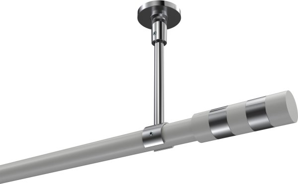 Gardinenstange Metall 20 mm Ø SONETTE - Mavell Weiß / Chrom (ohne Ringe) 420 cm (3 x 140 cm)