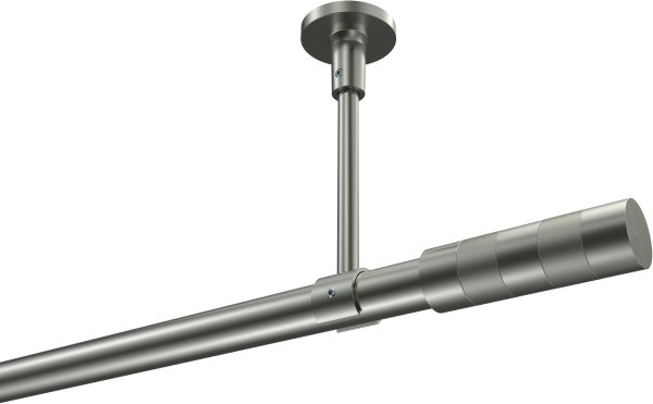 Gardinenstange Edelstahl-Optik 20 mm Ø SONETTE - Mavell (ohne Ringe) 420 cm (3 x 140 cm)