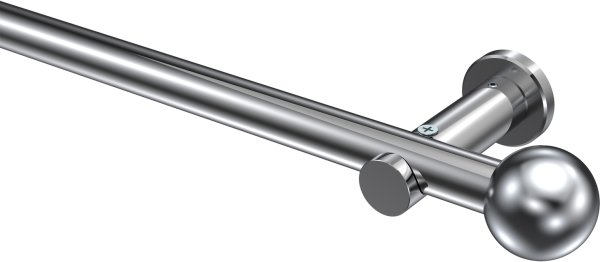 Gardinenstange Metall 20 mm Ø PLATON - Luino Chrom (ohne Ringe) 100 cm