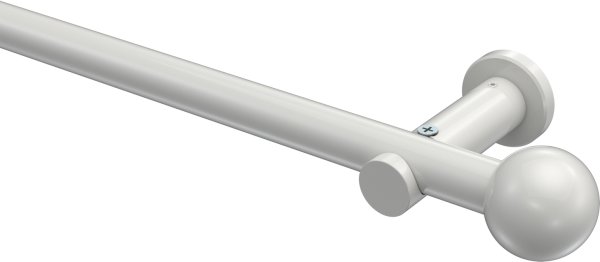 Gardinenstange Metall 20 mm Ø PLATON - Luino Weiß (ohne Ringe) 100 cm