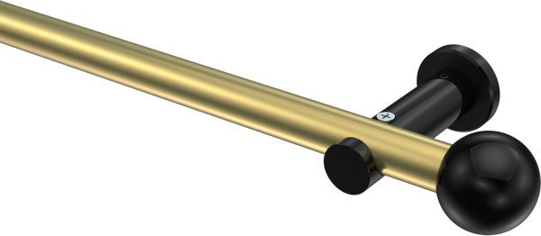 Gardinenstange Metall 20 mm Ø PLATON - Luino Messing-Optik / Schwarz (ohne Ringe) 100 cm
