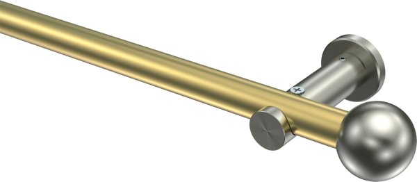 Gardinenstange Messing-Optik / Edelstahl-Optik 20 mm Ø PLATON - Luino (ohne Ringe) 100 cm