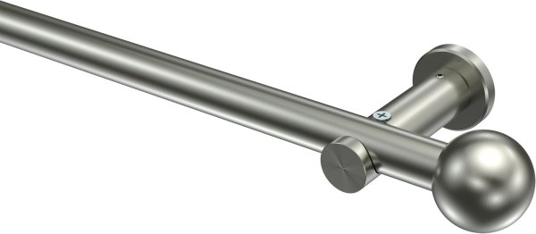 Gardinenstange Edelstahl-Optik 20 mm Ø PLATON - Luino (ohne Ringe) 100 cm