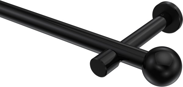 Gardinenstange Metall 20 mm Ø PRESTIGE - Luino Schwarz (ohne Ringe) 100 cm