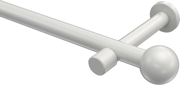Gardinenstange Metall 20 mm Ø PRESTIGE - Luino Weiß (ohne Ringe) 100 cm