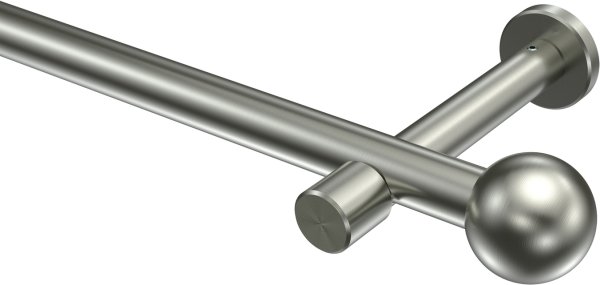 Gardinenstange Edelstahl-Optik 20 mm Ø PRESTIGE - Luino (ohne Ringe) 100 cm