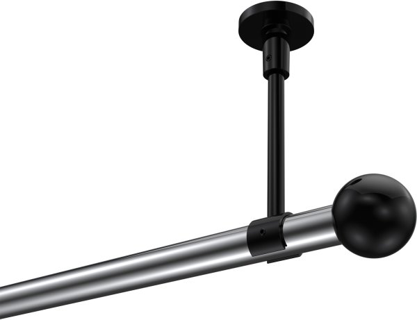 Gardinenstange Metall 20 mm Ø SONETTE - Luino Chrom / Schwarz (ohne Ringe) 420 cm (3 x 140 cm)