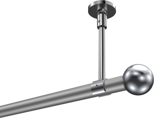 Gardinenstange Metall 20 mm Ø SONETTE - Luino Silbergrau / Chrom (ohne Ringe) 420 cm (3 x 140 cm)