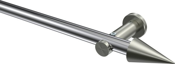 Gardinenstange Metall 20 mm Ø PLATON - Savio Chrom / Edelstahl-Optik (ohne Ringe) 100 cm