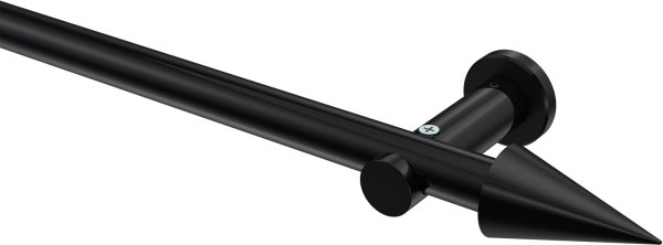 Gardinenstange Metall 20 mm Ø PLATON - Savio Schwarz (ohne Ringe) 100 cm
