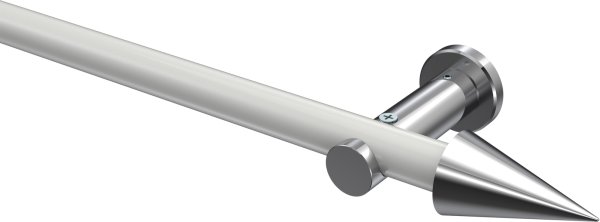 Gardinenstange Metall 20 mm Ø PLATON - Savio Weiß / Chrom (ohne Ringe) 100 cm