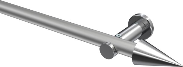 Gardinenstange Metall 20 mm Ø PLATON - Savio Silbergrau / Chrom (ohne Ringe) 100 cm