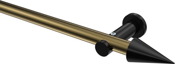 Gardinenstange Metall 20 mm Ø PLATON - Savio Messing Antik / Schwarz (ohne Ringe) 100 cm