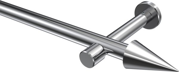 Gardinenstange Metall 20 mm Ø PRESTIGE - Savio Chrom (ohne Ringe) 100 cm