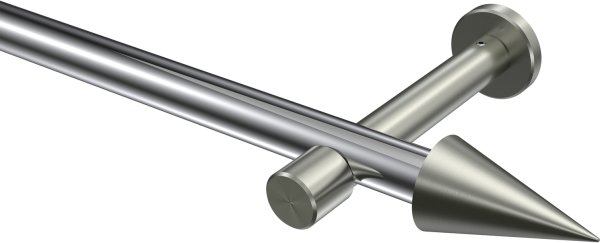Gardinenstange Metall 20 mm Ø PRESTIGE - Savio Chrom / Edelstahl-Optik (ohne Ringe) 100 cm