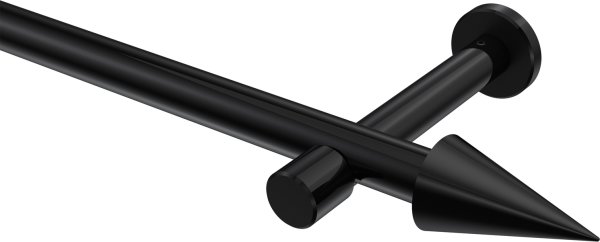 Gardinenstange Metall 20 mm Ø PRESTIGE - Savio Schwarz (ohne Ringe) 100 cm
