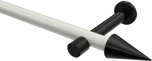 Gardinenstange Metall 20 mm Ø PRESTIGE - Savio Weiß / Schwarz (ohne Ringe) 100 cm