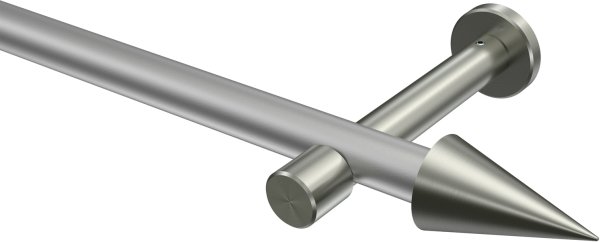 Gardinenstange Metall 20 mm Ø PRESTIGE - Savio Silbergrau / Edelstahl-Optik (ohne Ringe) 100 cm