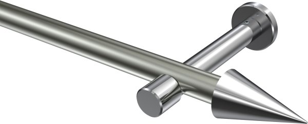 Gardinenstange Metall 20 mm Ø PRESTIGE - Savio Edelstahl-Optik / Chrom (ohne Ringe) 100 cm