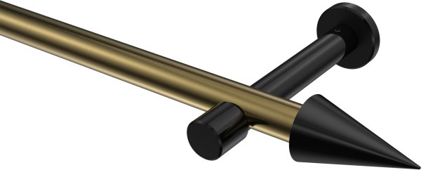 Gardinenstange Metall 20 mm Ø PRESTIGE - Savio Messing Antik / Schwarz (ohne Ringe) 100 cm