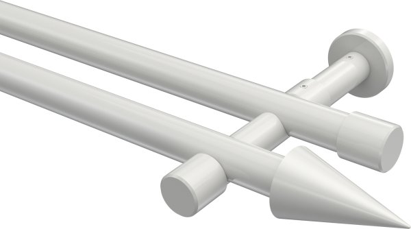 Gardinenstange Metall 20 mm Ø 2-läufig PRESTIGE - Savio Weiß (ohne Ringe) 100 cm