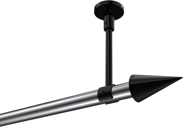 Gardinenstange Metall 20 mm Ø SONETTE - Savio Chrom / Schwarz (ohne Ringe) 420 cm (3 x 140 cm)