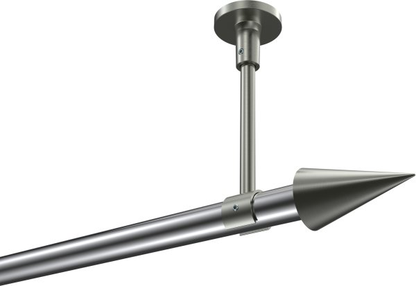 Gardinenstange Metall 20 mm Ø SONETTE - Savio Chrom / Edelstahl-Optik (ohne Ringe) 420 cm (3 x 140 cm)