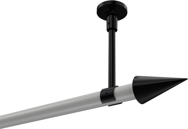 Gardinenstange Metall 20 mm Ø SONETTE - Savio Weiß / Schwarz (ohne Ringe) 100 cm