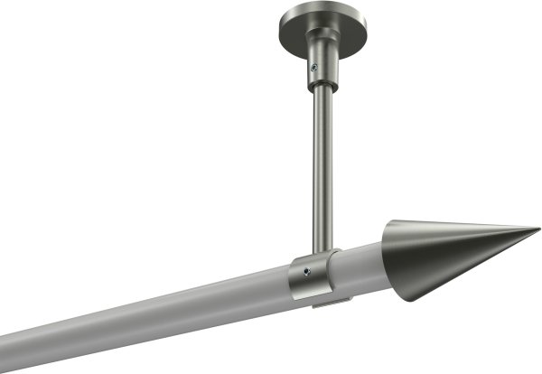 Gardinenstange Metall 20 mm Ø SONETTE - Savio Weiß / Edelstahl-Optik (ohne Ringe) 100 cm