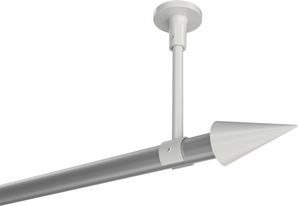Gardinenstange Metall 20 mm Ø SONETTE - Savio Silbergrau / Weiß (ohne Ringe) 100 cm