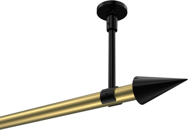 Gardinenstange Metall 20 mm Ø SONETTE - Savio Messing-Optik / Schwarz (ohne Ringe) 420 cm (3 x 140 cm)