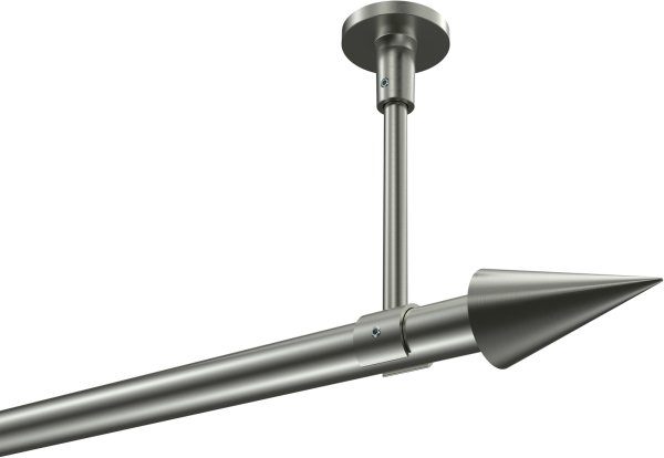Gardinenstange Edelstahl-Optik 20 mm Ø SONETTE - Savio (ohne Ringe) 420 cm (3 x 140 cm)