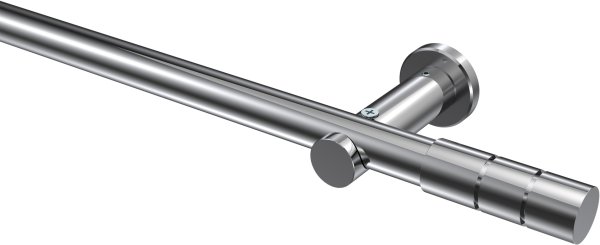 Gardinenstange Metall 20 mm Ø PLATON - Elanto Chrom (ohne Ringe) 100 cm