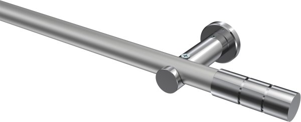 Gardinenstange Metall 20 mm Ø PLATON - Elanto Silbergrau / Chrom (ohne Ringe) 100 cm