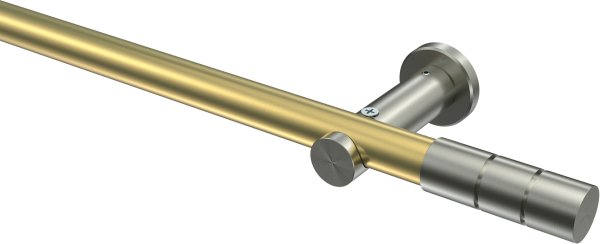 Gardinenstange Messing-Optik / Edelstahl-Optik 20 mm Ø PLATON - Elanto (ohne Ringe) 100 cm