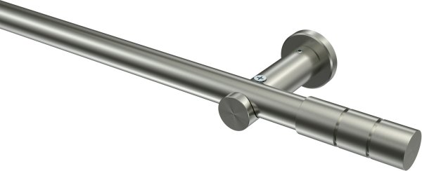 Gardinenstange Edelstahl-Optik 20 mm Ø PLATON - Elanto (ohne Ringe) 100 cm
