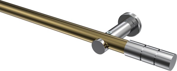 Gardinenstange Metall 20 mm Ø PLATON - Elanto Messing Antik / Chrom (ohne Ringe) 100 cm