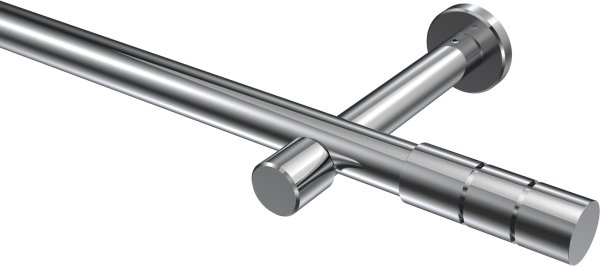 Gardinenstange Metall 20 mm Ø PRESTIGE - Elanto Chrom (ohne Ringe) 100 cm