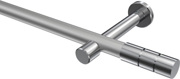 Gardinenstange Metall 20 mm Ø PRESTIGE - Elanto Silbergrau / Chrom (ohne Ringe) 100 cm